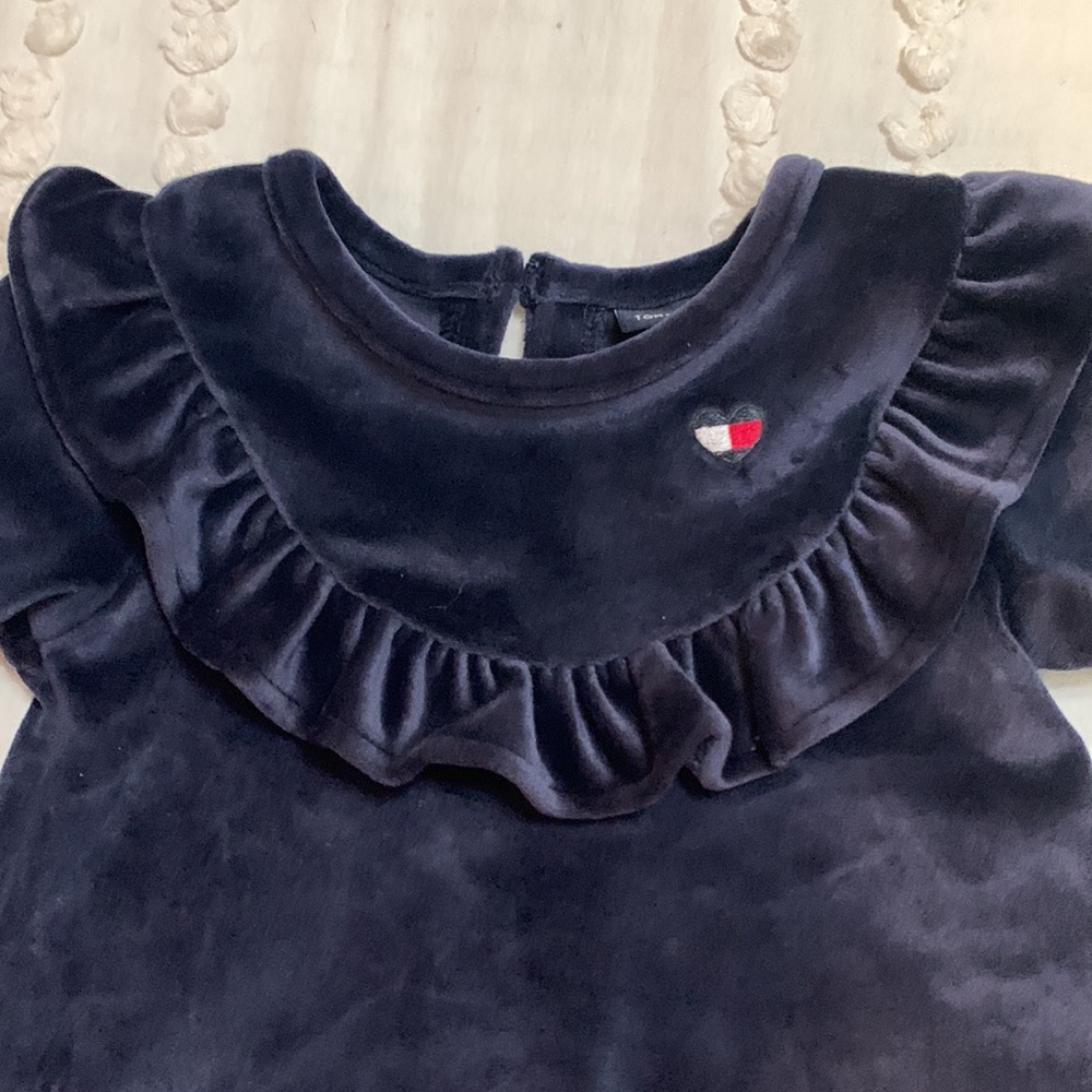Tommy Hilfiger. 12 month baby sweater/dress. Velvet blue. NWT.